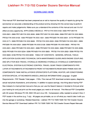 Liebherr 722 Specifications Form