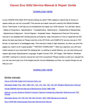 Canon Repair Manuals  Form