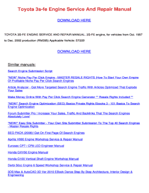Toyota 3s Fe Engine Repair Manual PDF  Form
