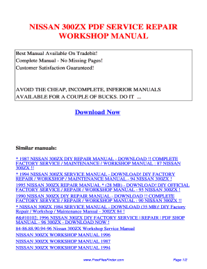 Nissan 300zx Owners Manual PDF  Form