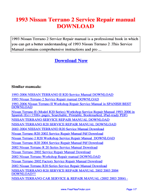 Nissan Terrano Manual PDF Download  Form