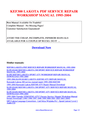 Kawasaki Lakota 300 Service Manual PDF  Form