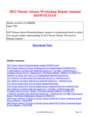 Nissan Altima Service Manual  Form