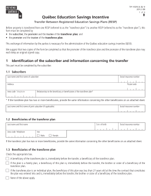 Qesi Transfer Form