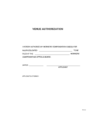 WC 105 Venue Authorization Form PDF GetMedLegal Com
