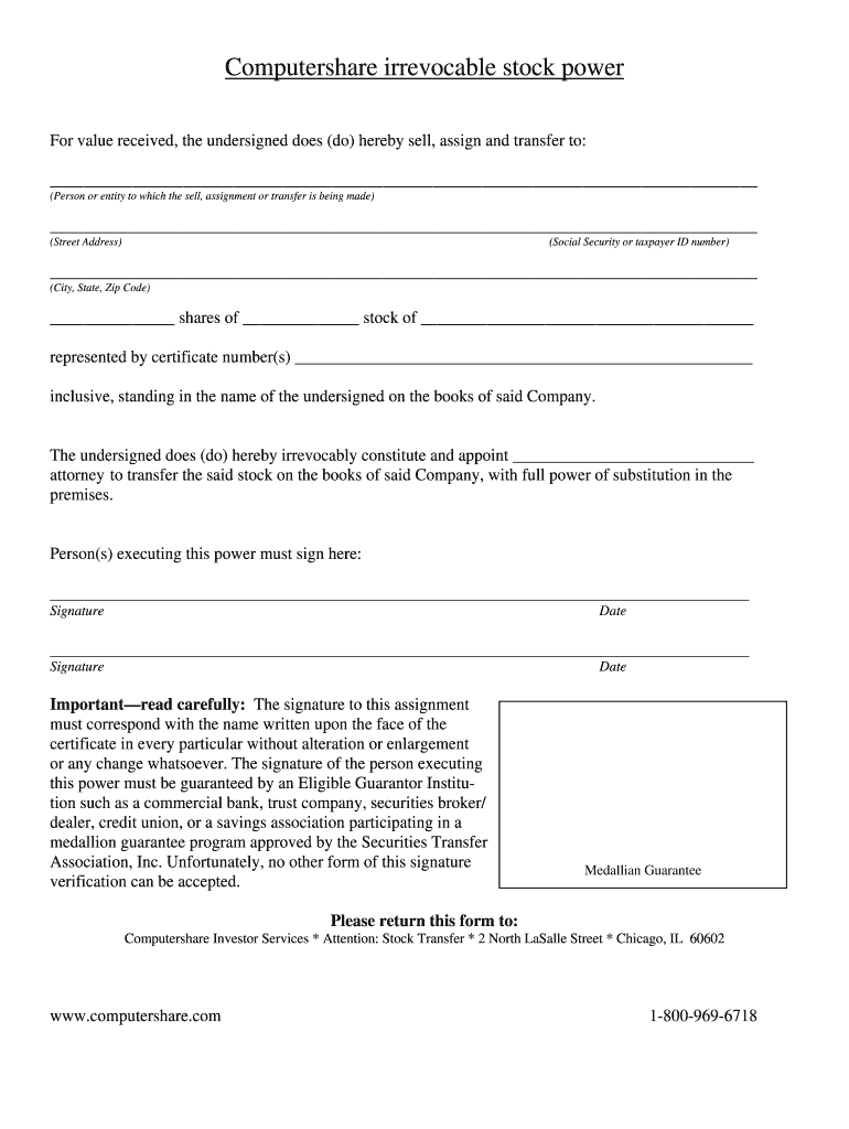 Computershare Power Form Fill Out And Sign Printable Pdf Template