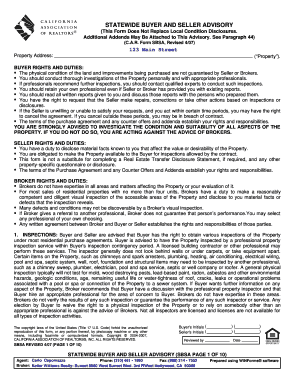 Statewide Buyer and Seller Advisory  Form