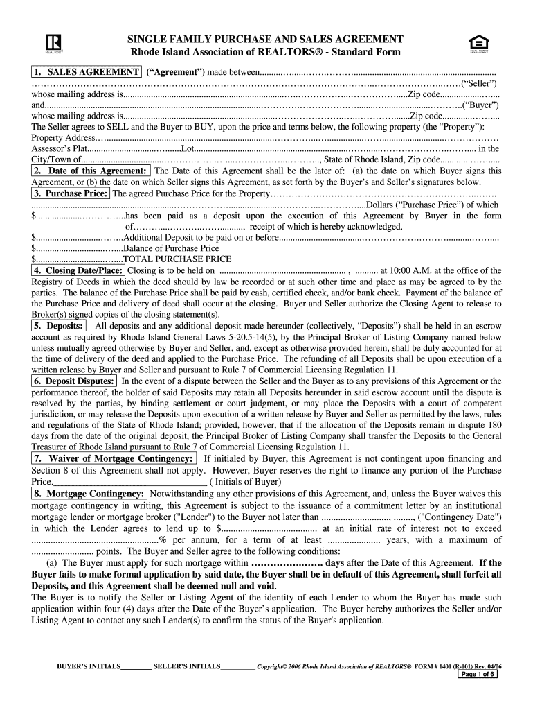 Ri Purchase and Sales Agreement  Form