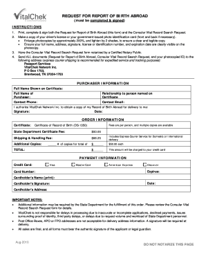 Birth Abroad Certificate Helena Montana Form