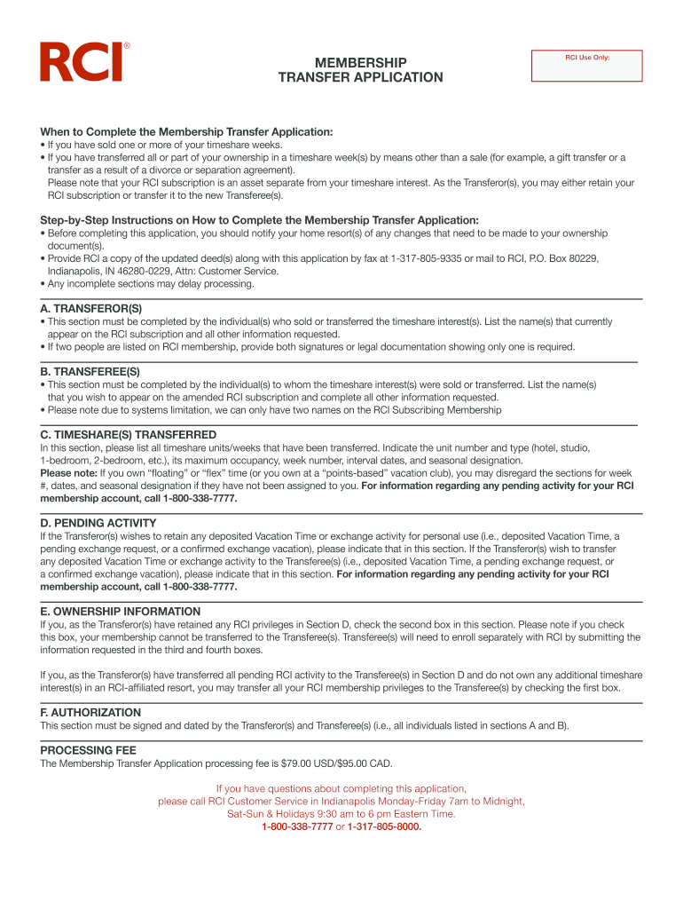 Filled Form of Rci for Filling Format