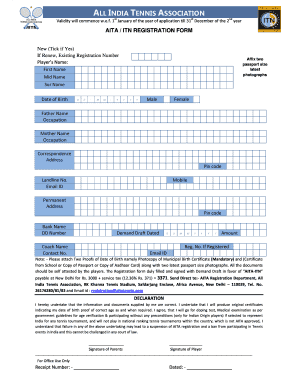 Aita Registration  Form