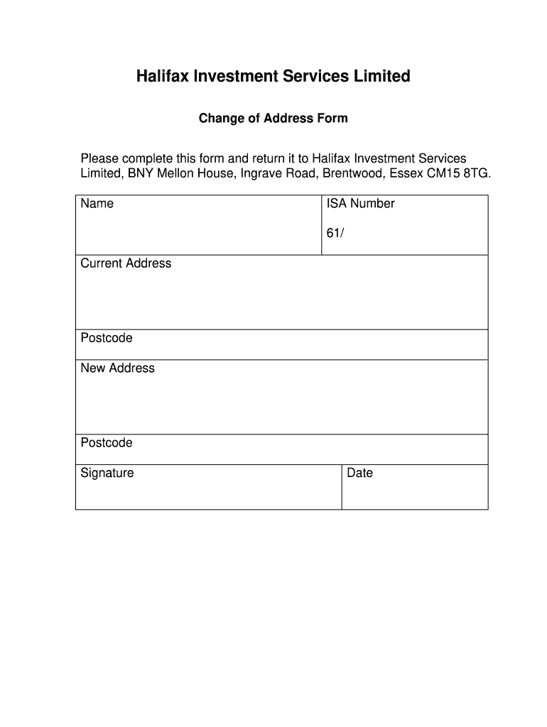 Change Of Address Form Template