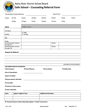 Counseling Referral Form