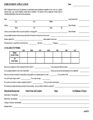 Kohls Application PDF  Form
