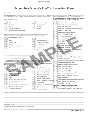 Pre Trip Inspection Form