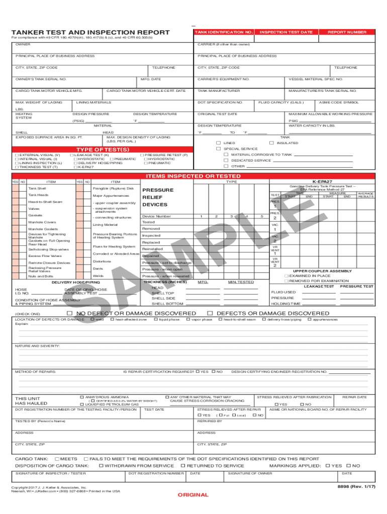 Tanker Test and Inspection Forms