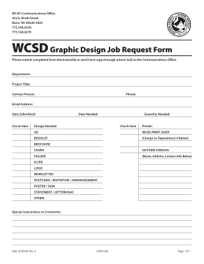 Graphic Design Request Form Word Template