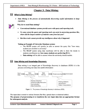 Data Mining Handwritten Notes  Form