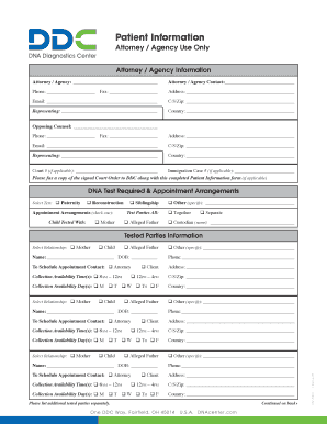 Attorney Agency Use Only DNA Diagnostics Center  Form