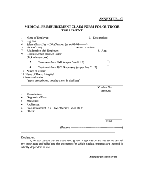 Bsnl Retired Employees Medical Reimbursement Option Form