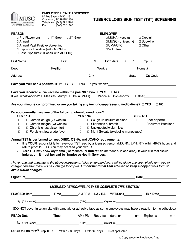 Louisiana Tb Screening Form