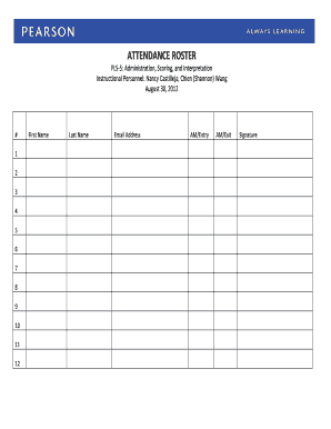 Football Attendance Sheet Template  Form