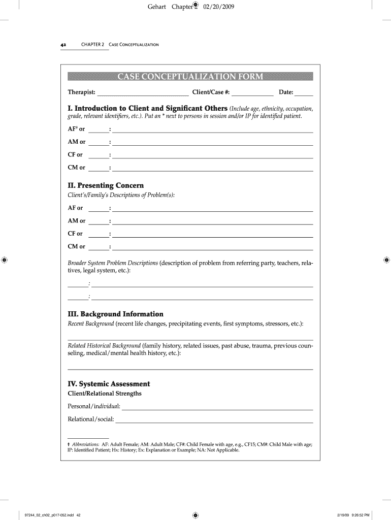 Get and Sign Case Conceptualization Form 2009-2022