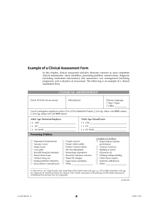 Clinical Assessment Sheet  Form