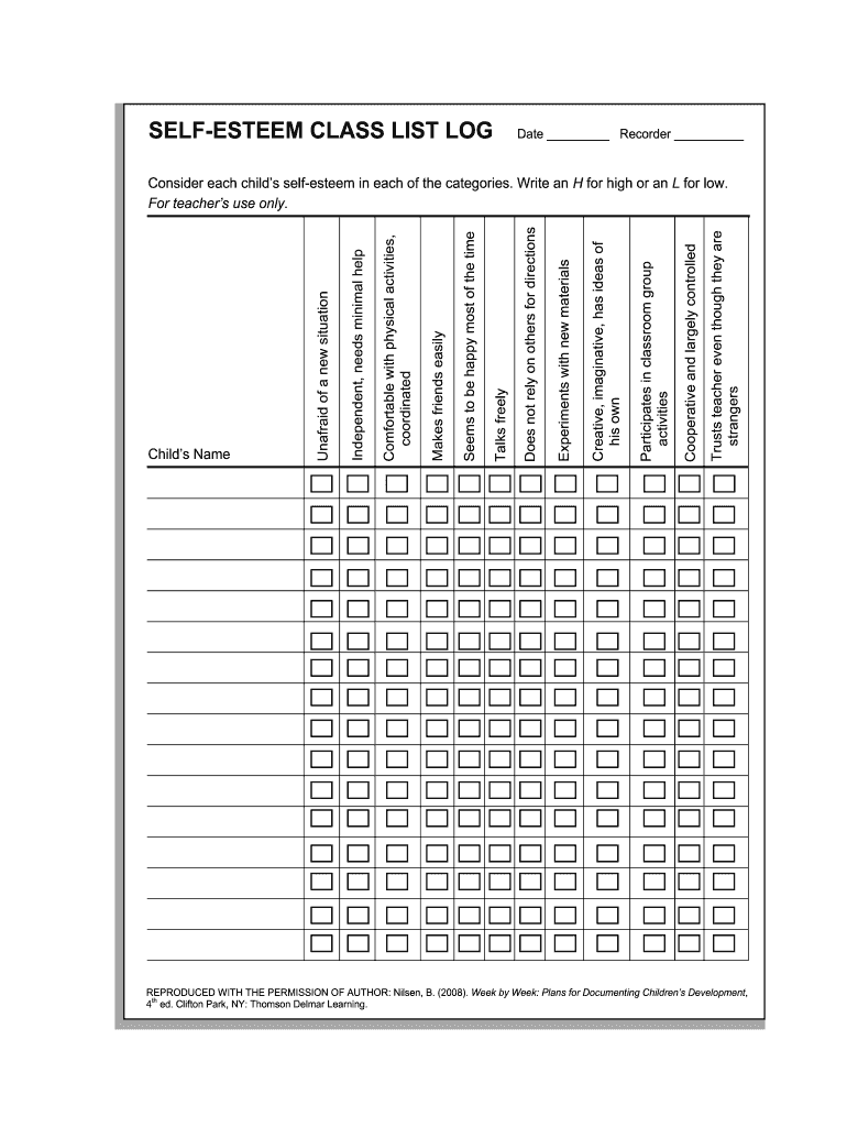 Class List Log  Form