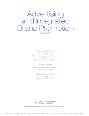 Advertising and Integrated Brand Promotion PDF  Form