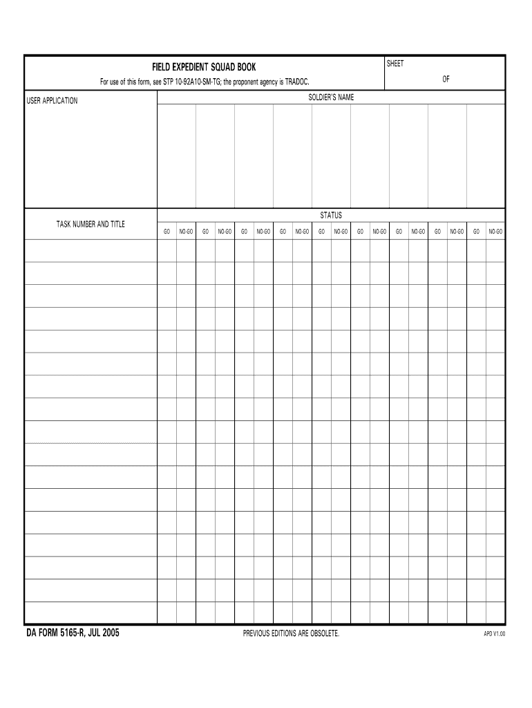  DA Form 5165 R, JUL 2010