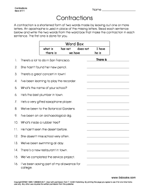 Contraction Practice  Form