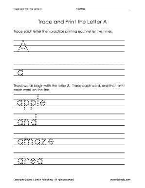 Trace and Print the Letters a Z TLSBooks Com  Form