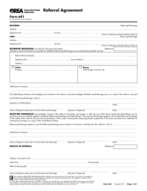 Orea Referral Agreement  Form