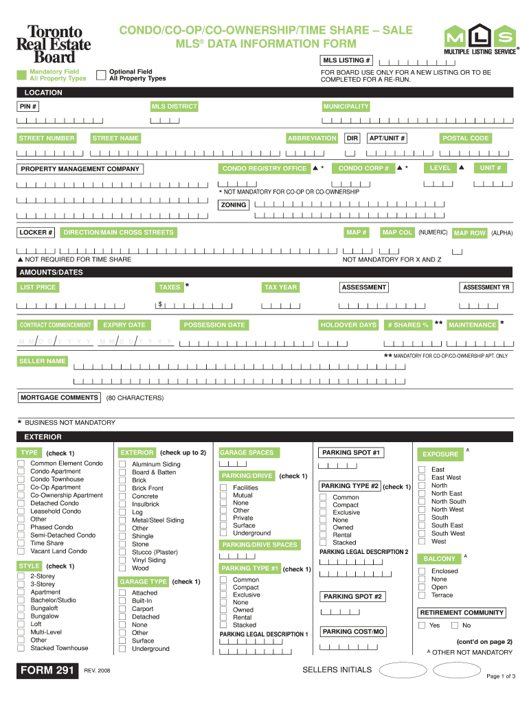 Mls Data Information Form