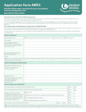 Application Form United Utilities