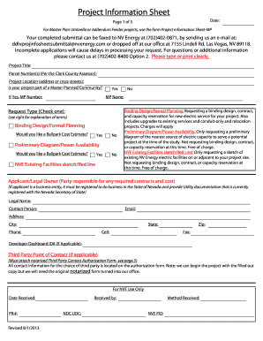 Project Information Sheet NV Energy