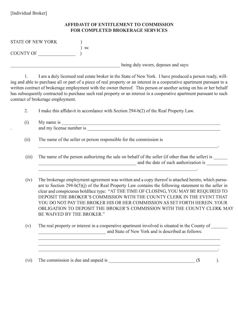 Affidavit Entitlement  Form