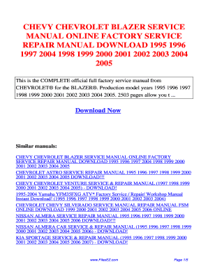 Chevy Blazer Repair Manual Download  Form