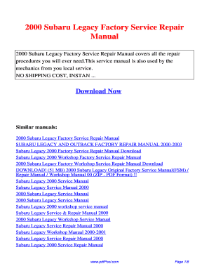 Subaru Outback Service Manual  Form