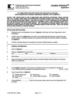 Chubb Pro E O 14 03 0557  Form