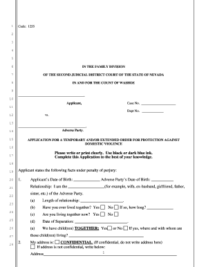 TPO Application Second Judicial District Court  Form