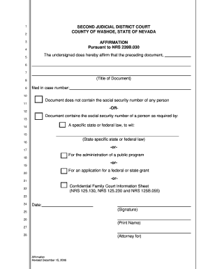 Affirmation PDF Second Judicial District Court  Form