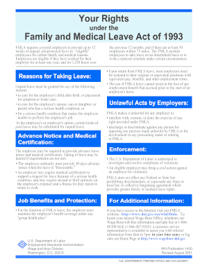  WH Publication 1420 Your Rights under the Family and Medical Leave Act of MR Therapy CAP J11 Part a Provider Denial Letter Form 2001