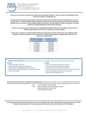 Shire Cares Application  Form