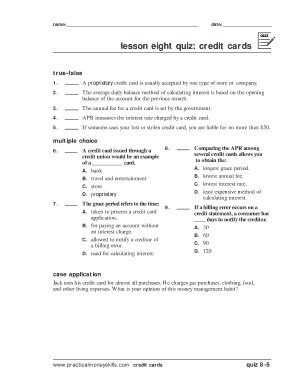 Shopping with Interest Answer Key  Form