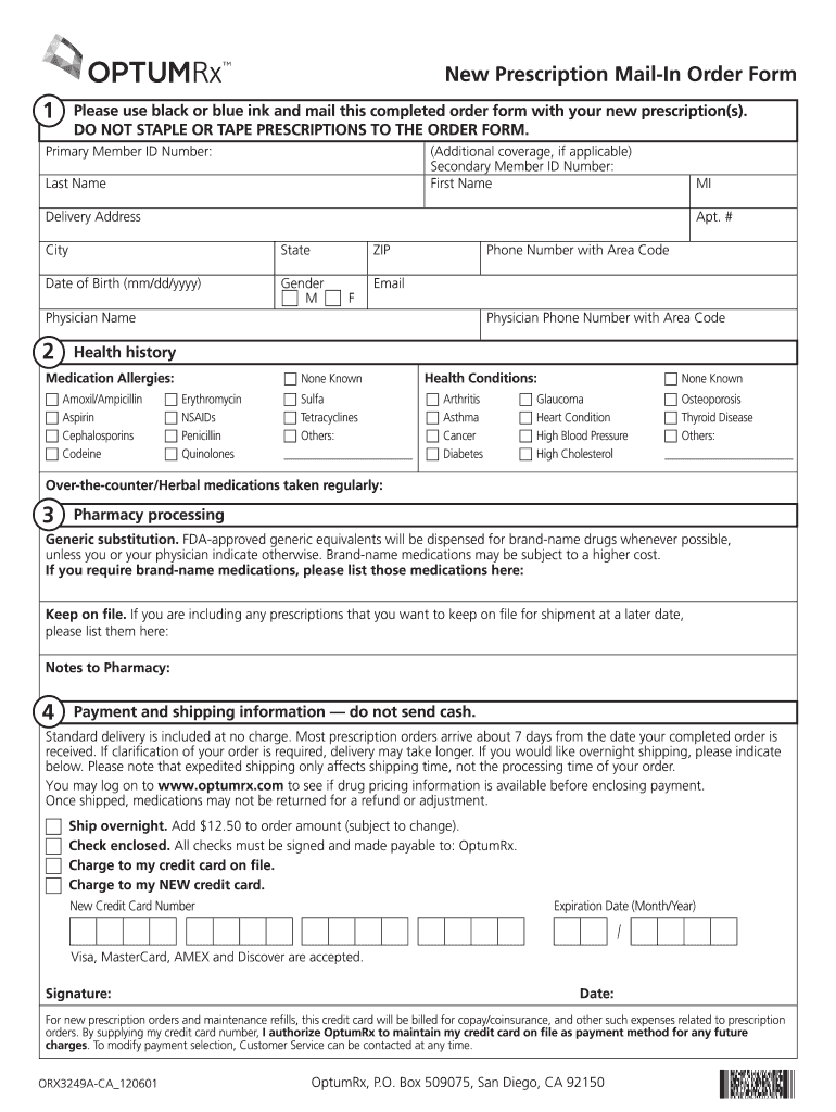  Optum Rx Reorder Forms 2001-2024