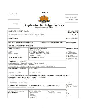 Bulgaria Visa Application Form Travel Document Systems