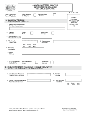 Formulir Permohonan Visa Malaysia