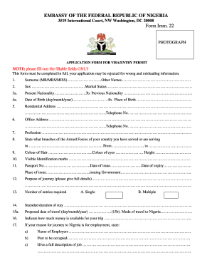 International Passport In Nigeria Form Fill Out And Sign